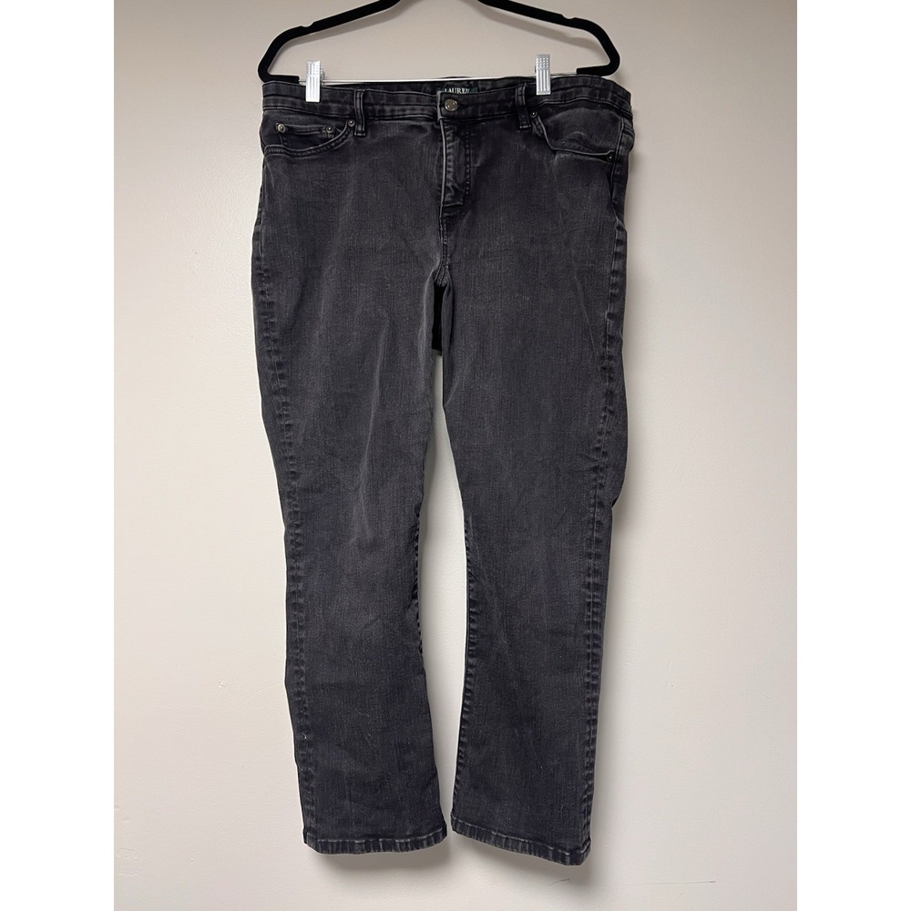 Lauren Ralph Lauren Premier Straight Cropped‎ Women's Black Jeans Size 18W